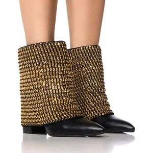 Azalea Wang Havannah Chain Covered Boots
